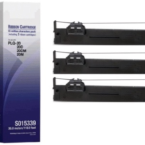 Epson C13S015339 SIDM Black Ribbon Cartridge (3-Pack) for PLQ-20 / 22 / PLQ-30 / PLQ-50 Printer